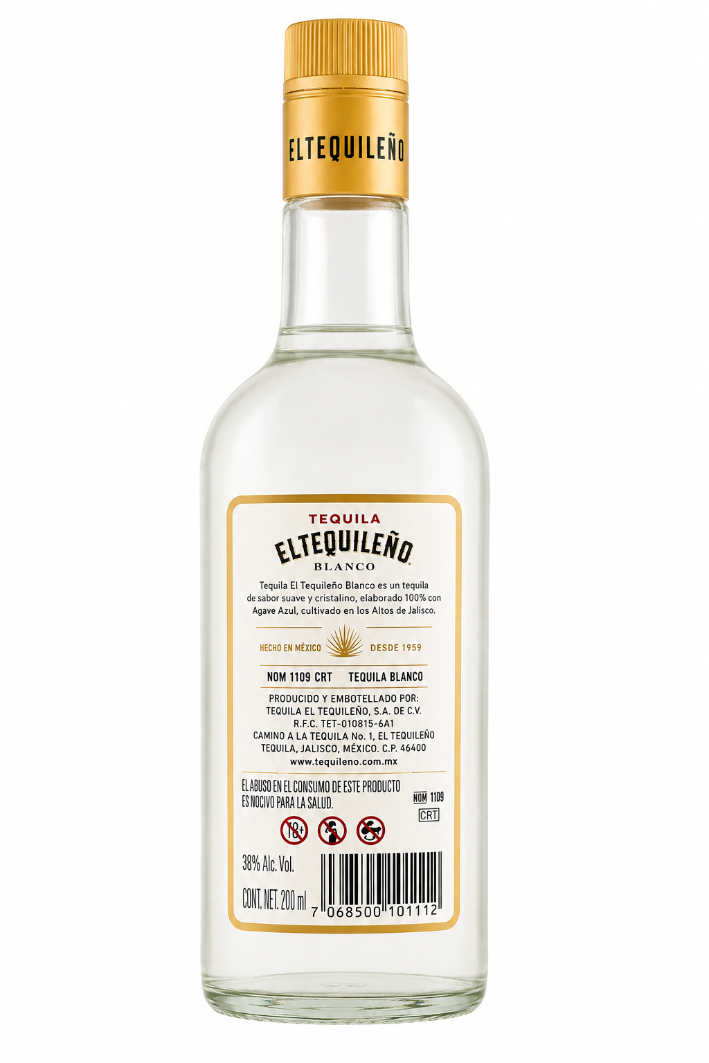 Tequila El Tequileño Blanco 1000 ml | Tequila 100% de Agave | Trento Cocinas