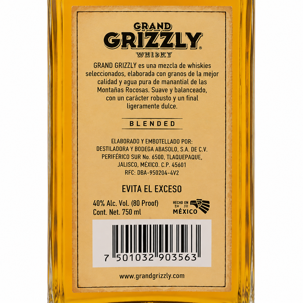 Whisky Grand Grizzly 750 ml Original Blended Whisky | Trento Cocinas