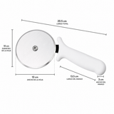 Cortador de Pizza 10 cm Acero Inoxidable Mango Blanco | Cortapizza Profesional