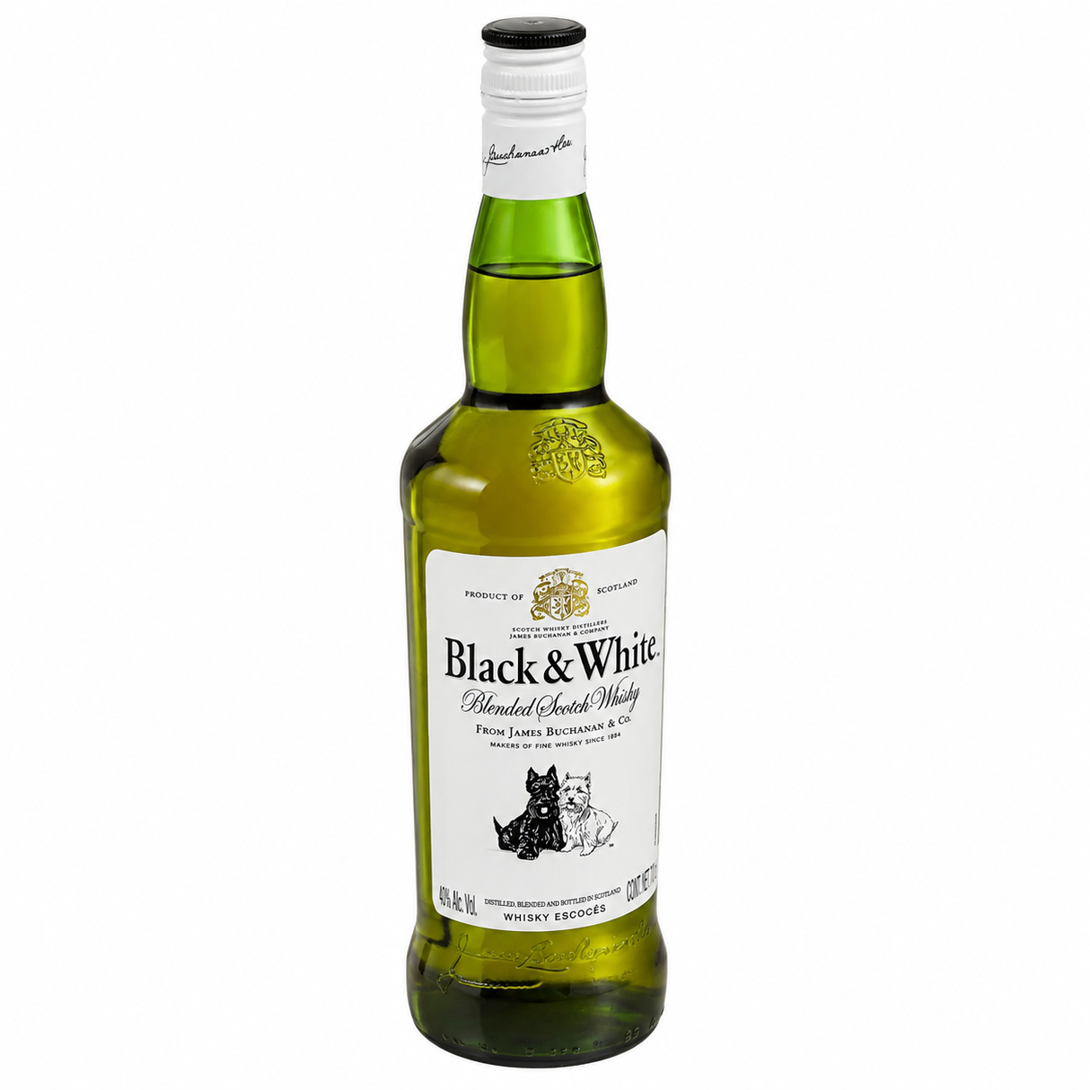 Caja de 12 Whisky Black & White Blended Scotch 700 ml | Whisky Escocés Original