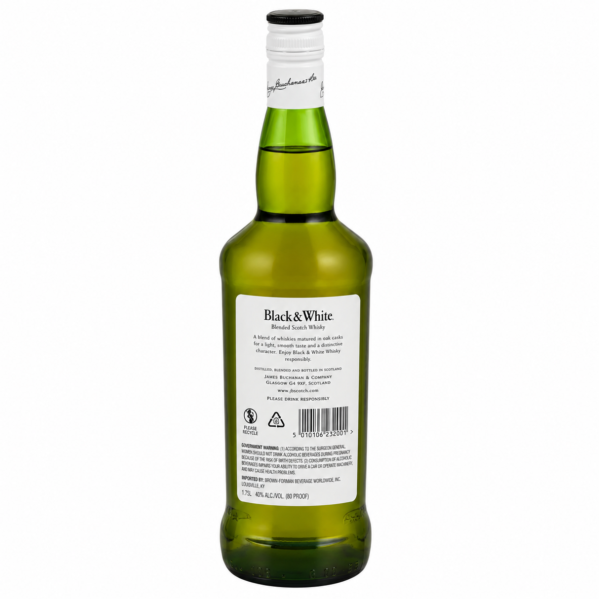 Caja de 12 Whisky Black & White Blended Scotch 700 ml | Whisky Escocés Original