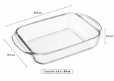 Refractario Rectangular Pyr-O-Rey 1.6 L (53 oz) de Vidrio | Molde para Hornear