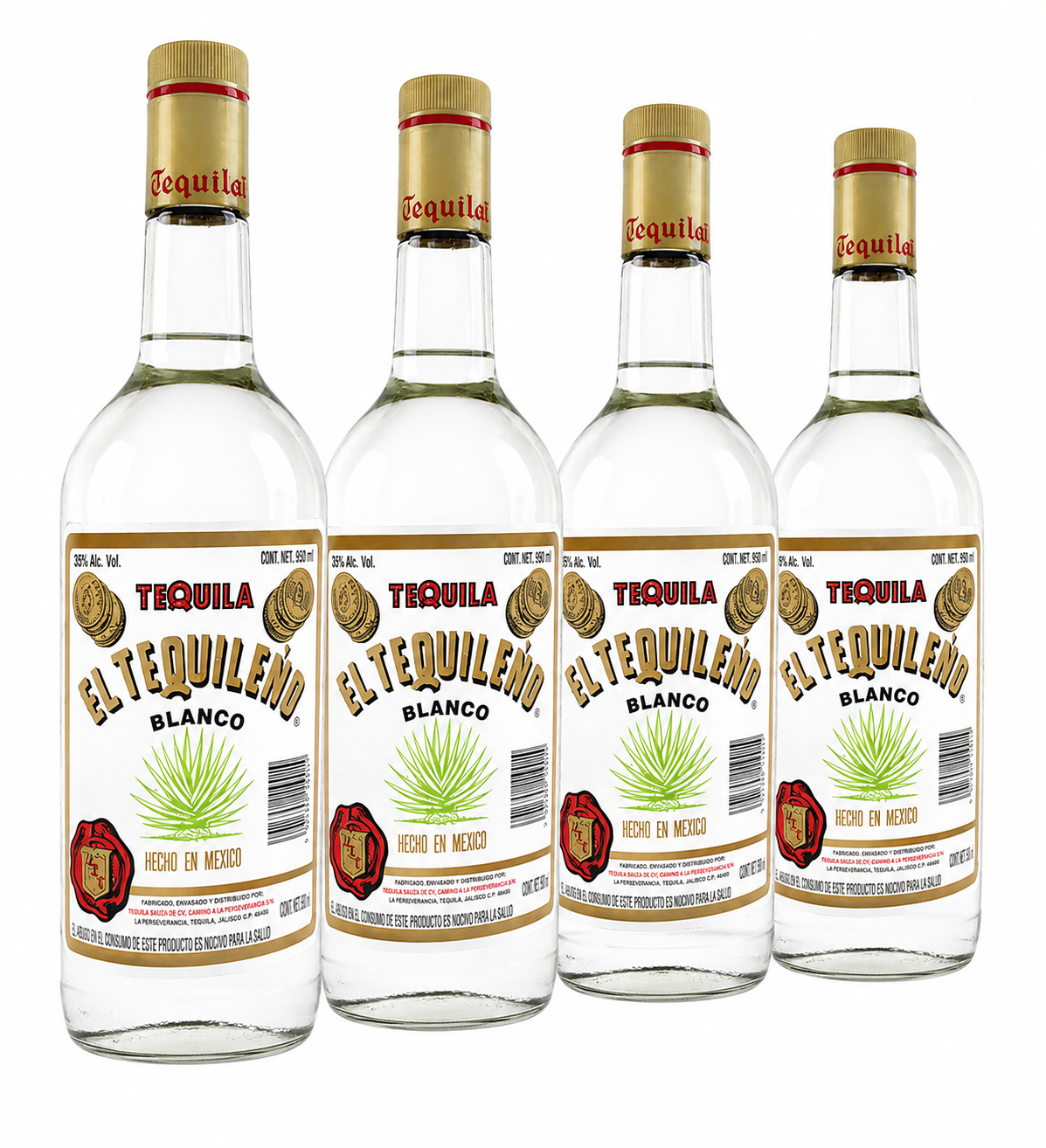 Pack de 4 Tequila Tequileño Blanco 1 L | Tequila Mexicano