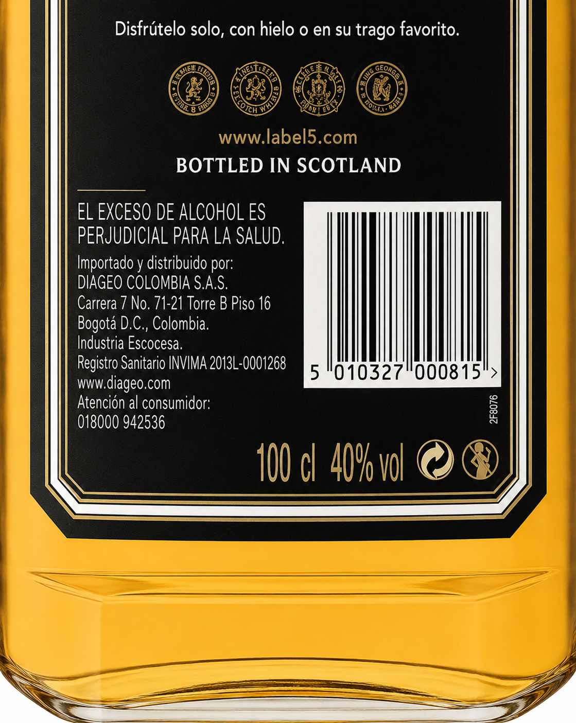 Whisky Label 5 1000 ml Original | Trento Cocinas