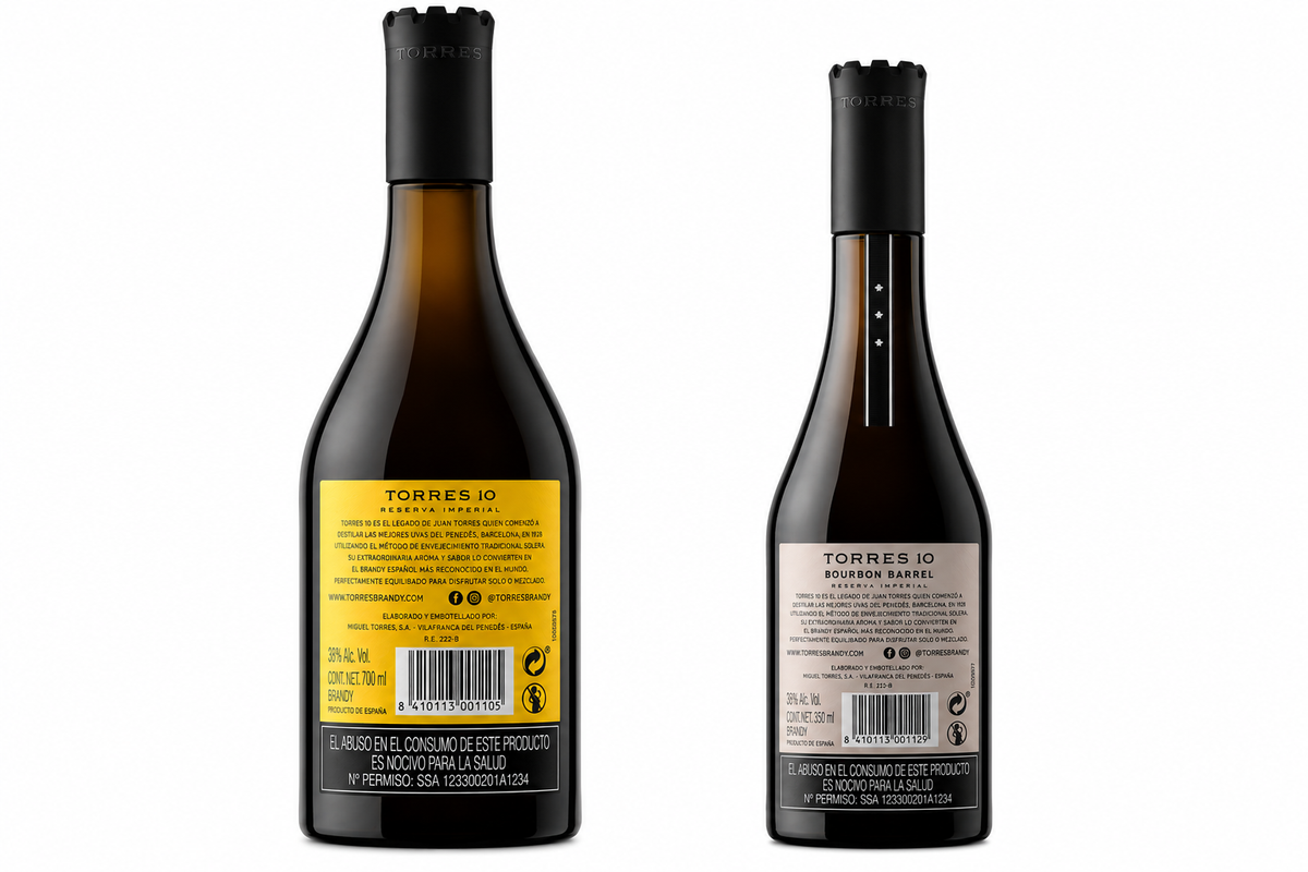 Brandy Torres 10 700 ml C/Smoked Barrel 350 ml Pack de 6 | Trento Cocinas
