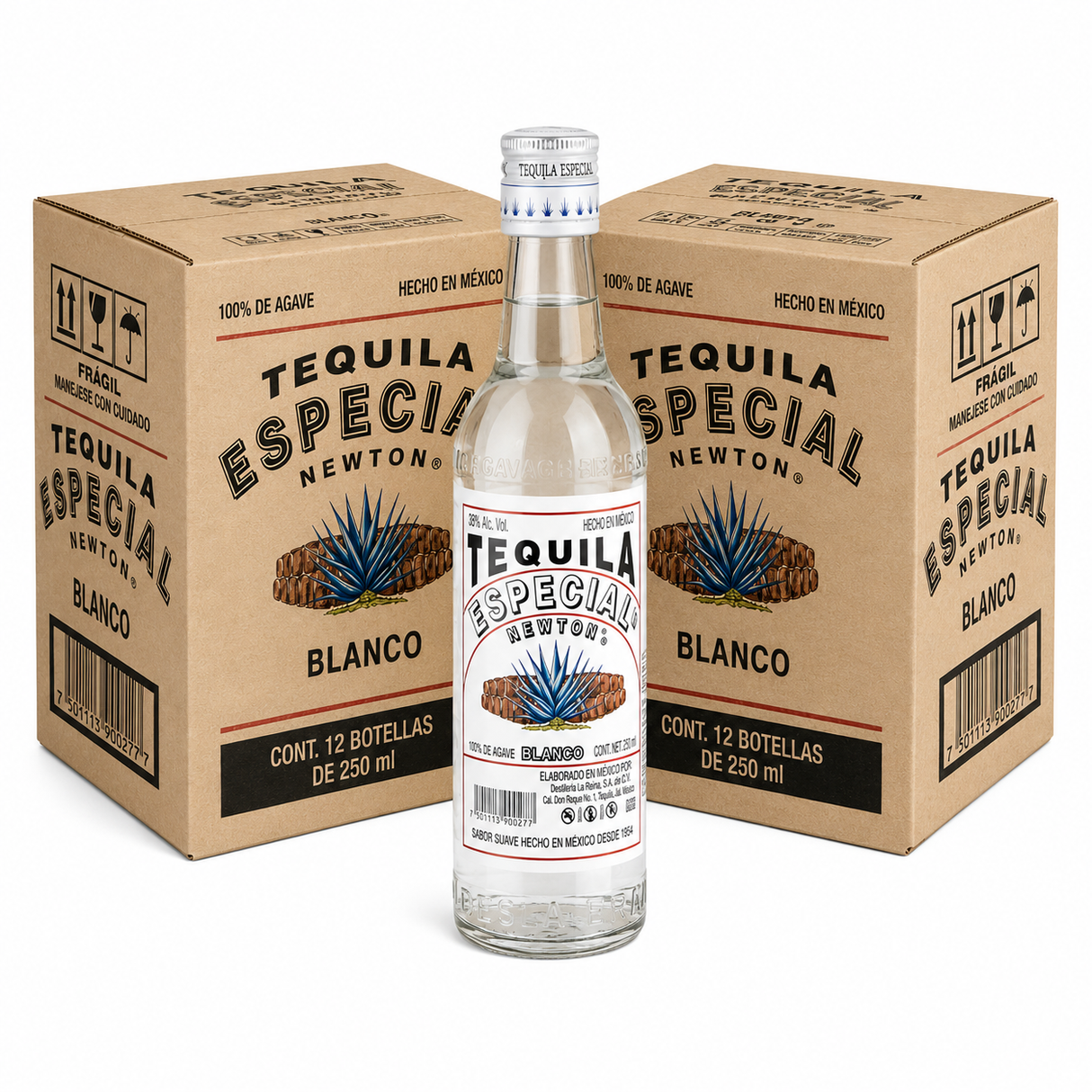 Tequila Newton Blanco 250 ml – 2 Cajas de 12 Botellas (24 Pzas) | Trento Cocinas