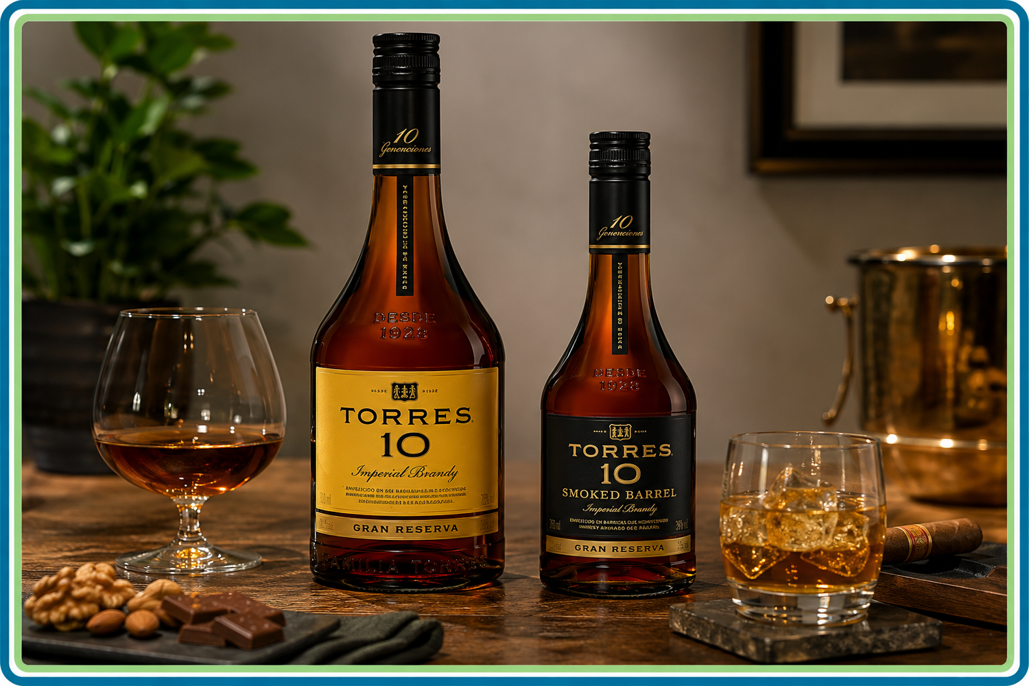 Brandy Torres 10 700 ml + Torres 10 Smoked Barrel 350 ml | Pack Original | Trento Cocinas