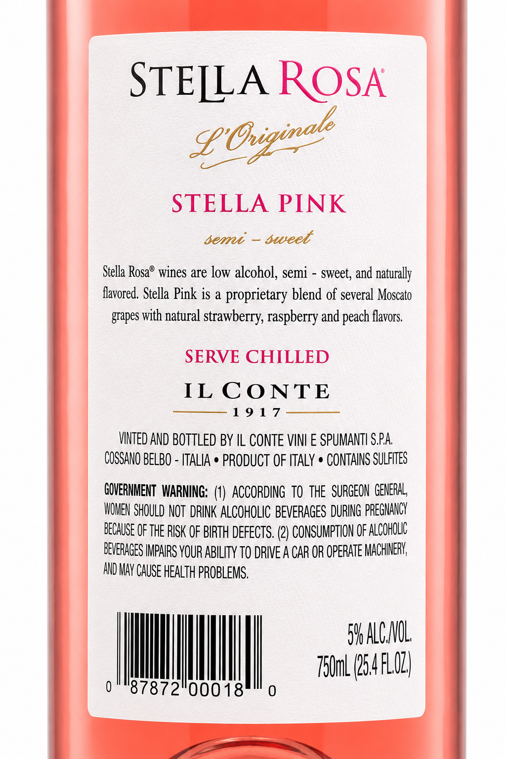 Vino Rosado Stella Rosa Pink 750 ml Dulce Italiano | Trento Cocinas