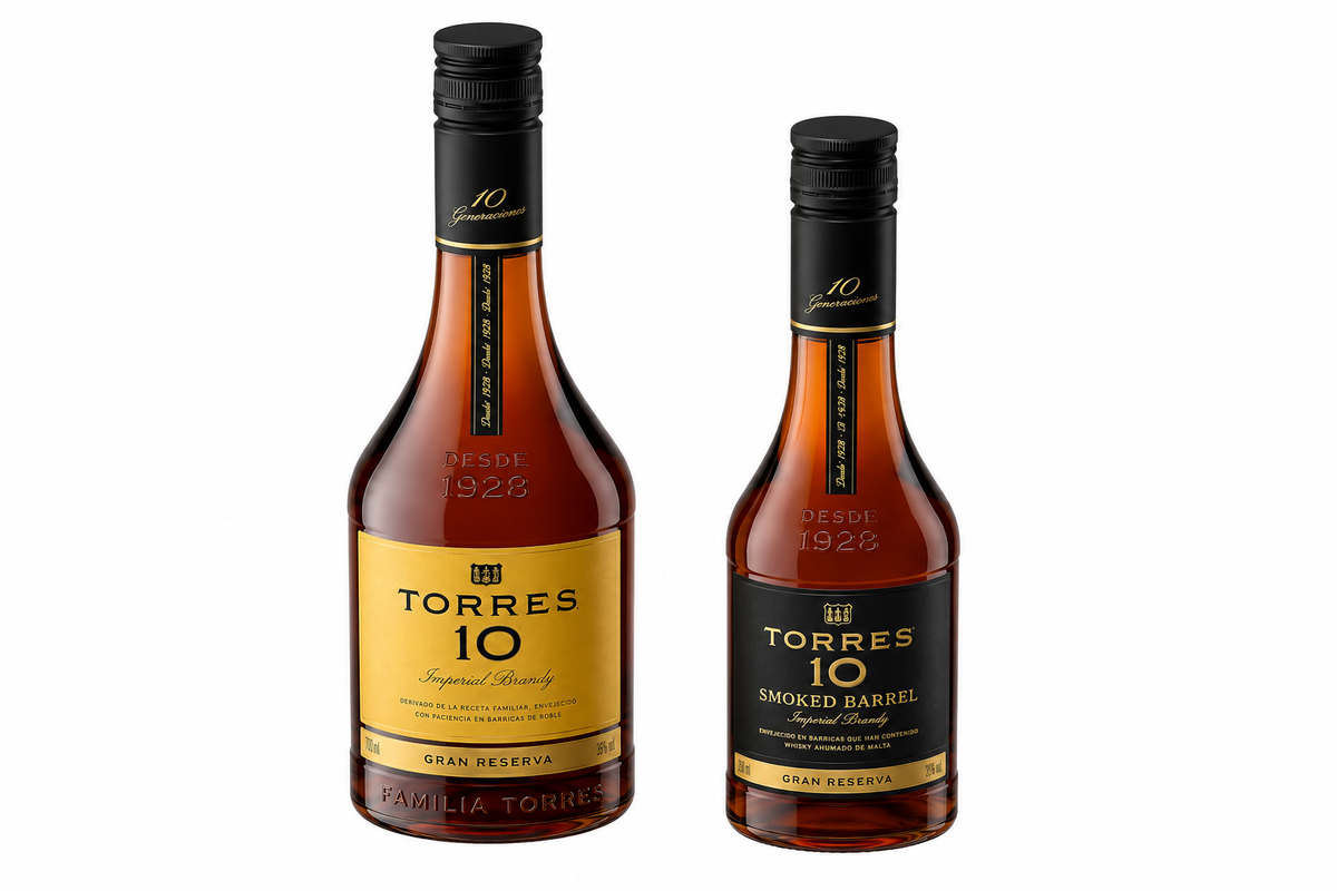 Brandy Torres 10 700 ml + Torres 10 Smoked Barrel 350 ml | Pack Original | Trento Cocinas