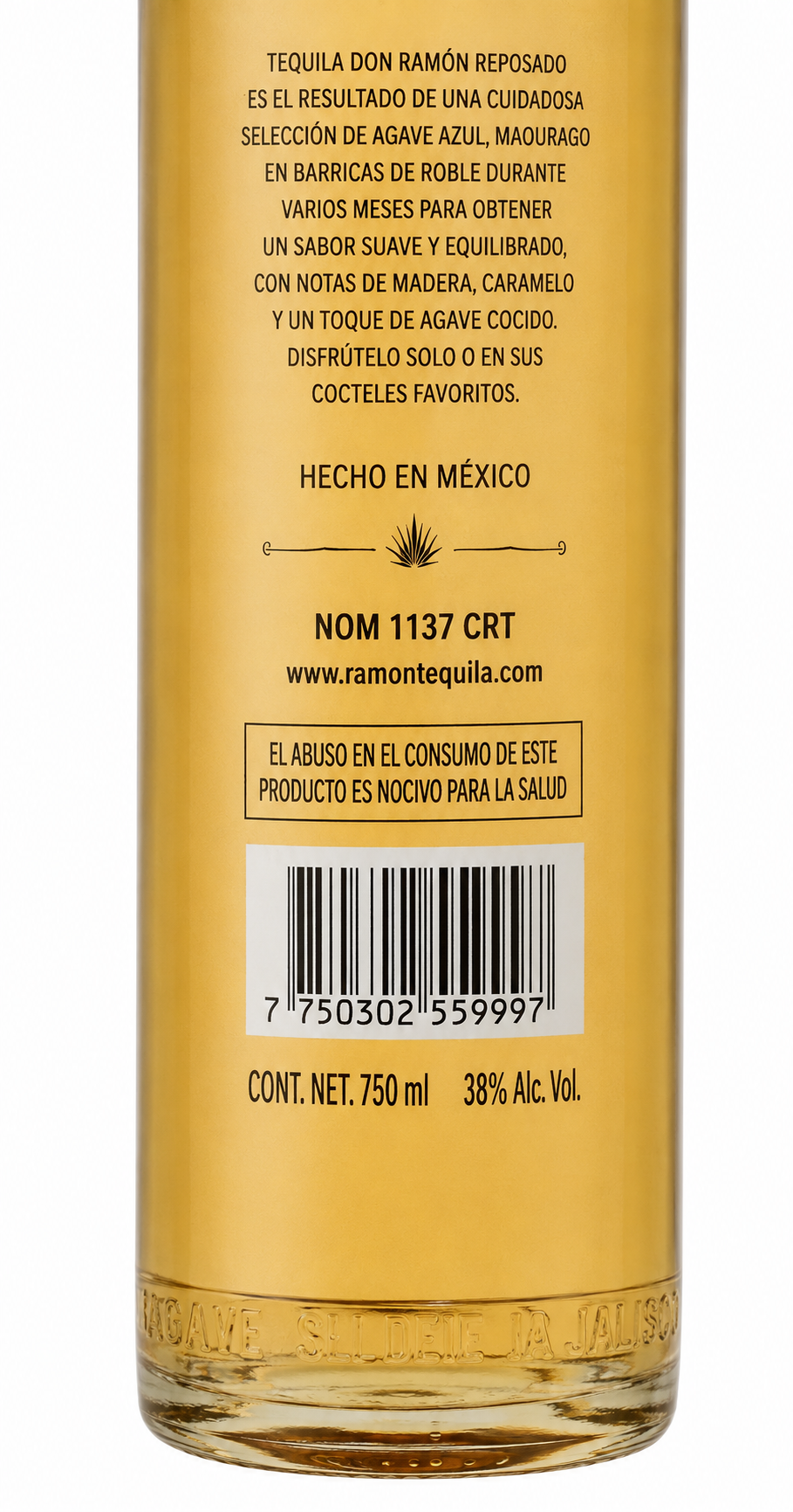 Tequila Don Ramón Reposado 750 ml | Tequila Premium 100% Agave | Trento Cocinas