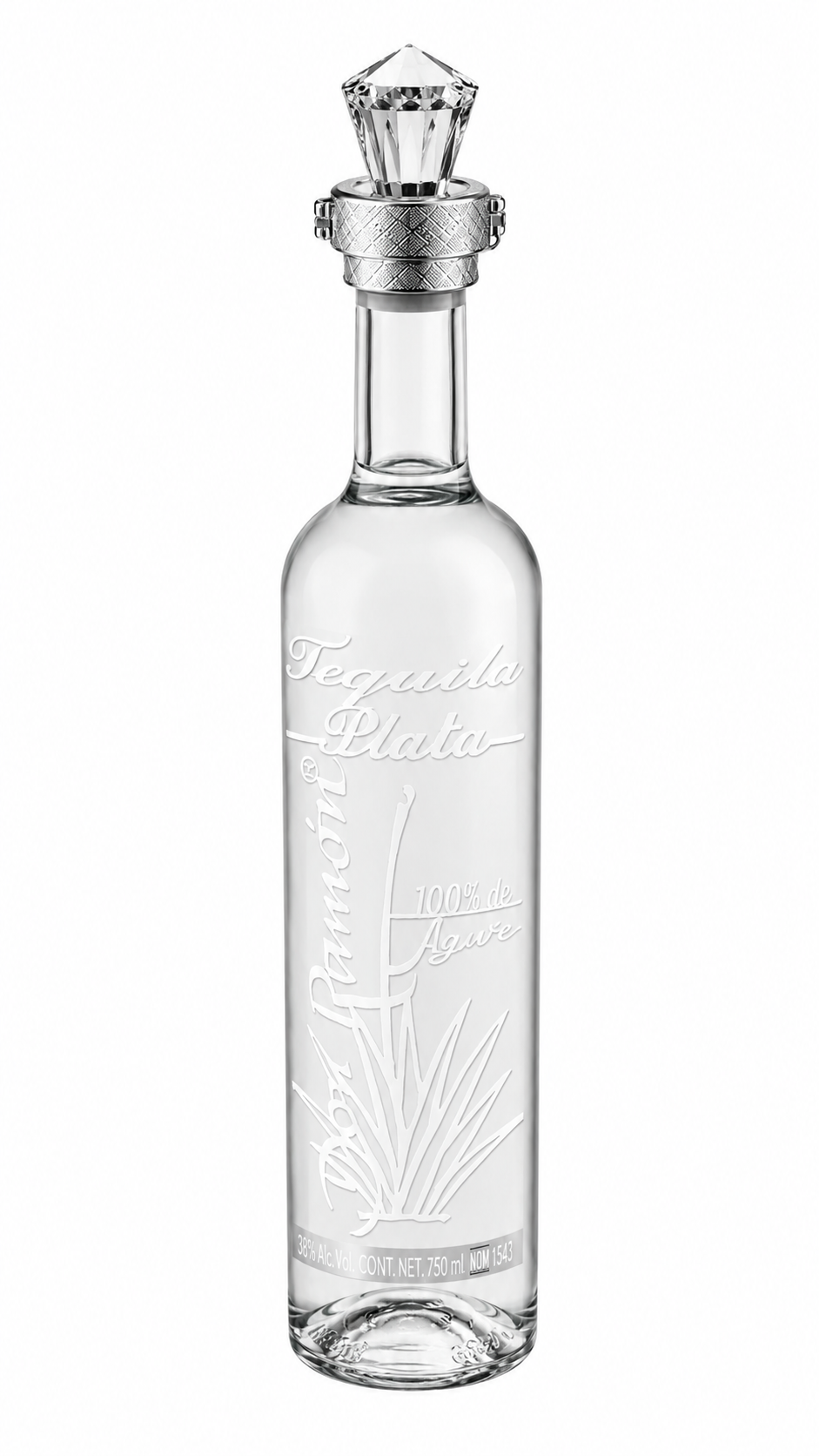 Pack De 12 Tequila Don Ramón Punta Diamante Plata 750 ml | Tequila Premium 100% Agave | Trento Cocinas