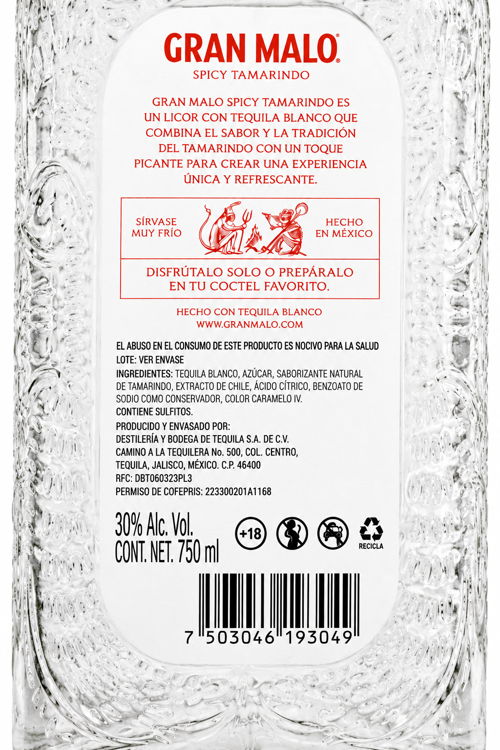 Pack 12 Licor de Tequila Gran Malo Spicy Tamarindo 750 ml | Trento Cocinas
