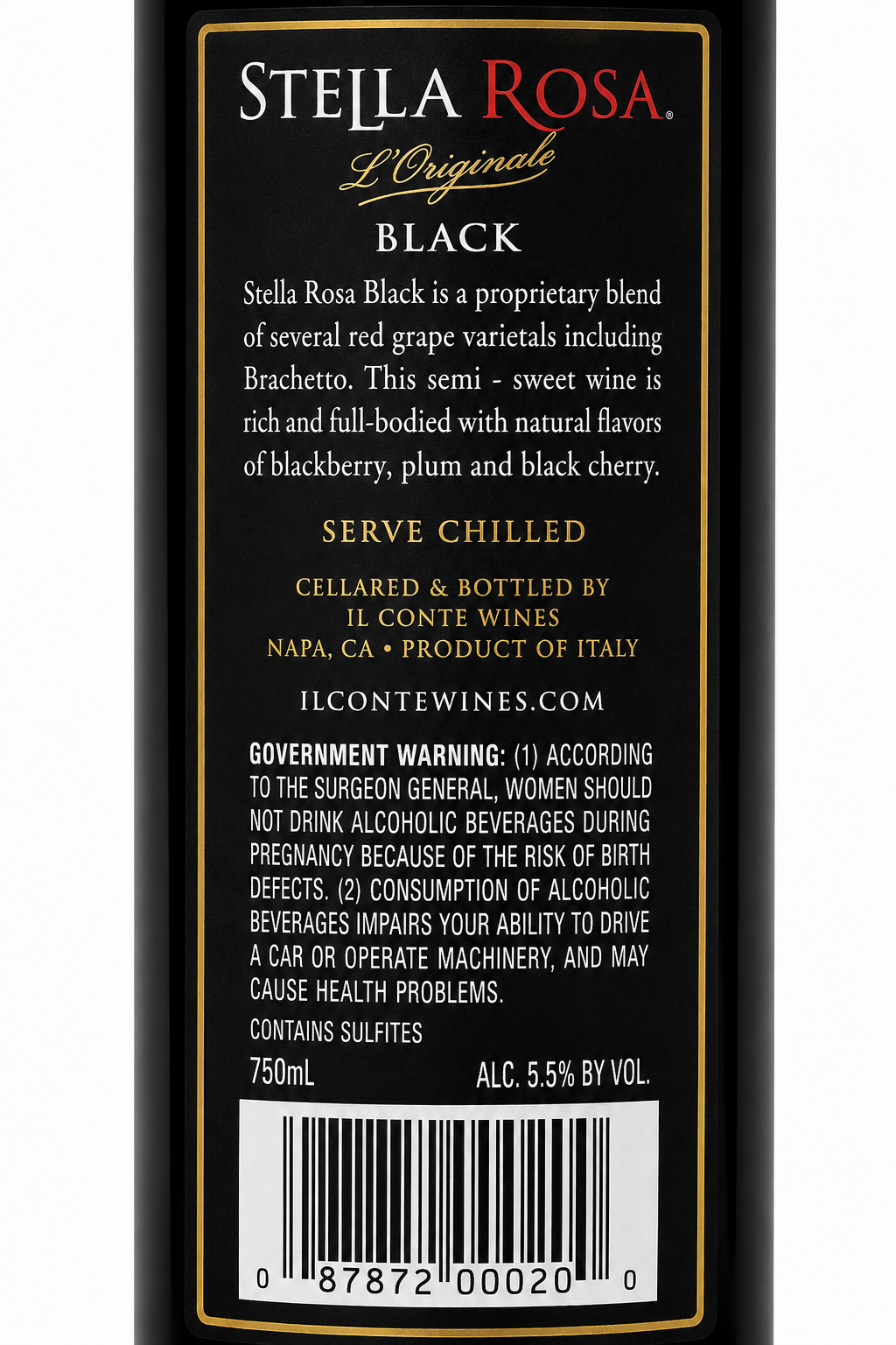 Stella Rosa Black Wine 750 ml | Vino Tinto Semidulce Italiano | Trento Cocinas