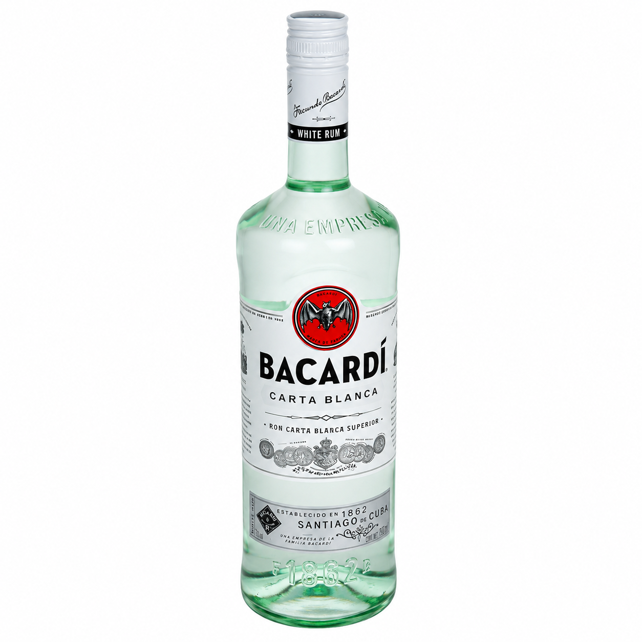 Pack de 2 Ron Bacardí Carta Blanca 980 ml | Ron Blanco Premium para Coctelería