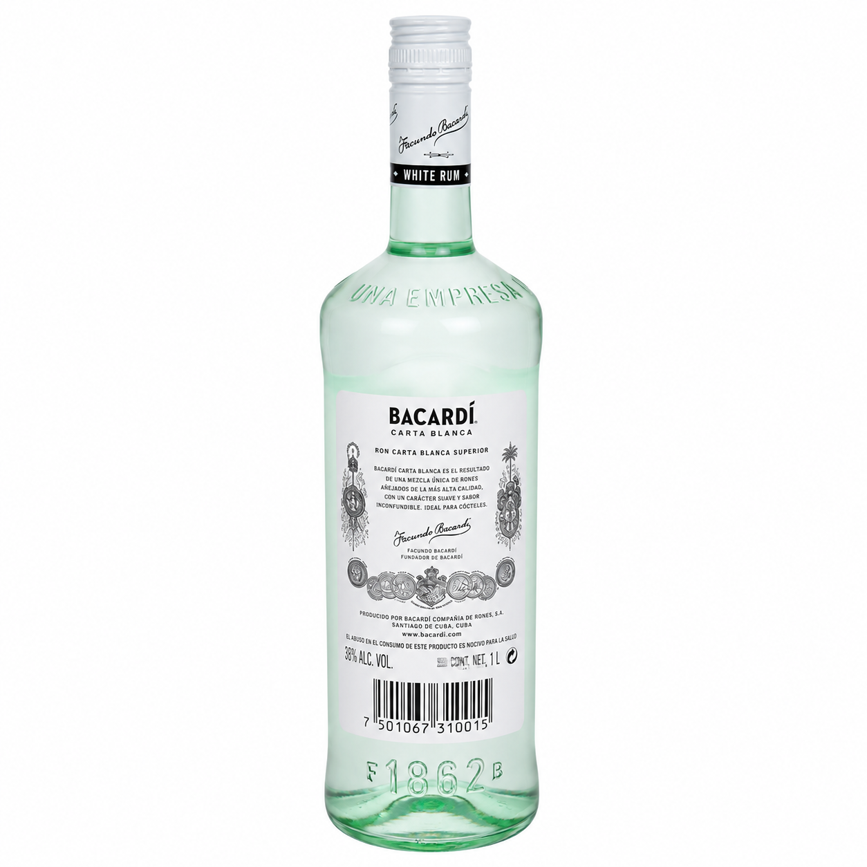 Pack de 2 Ron Bacardí Carta Blanca 980 ml | Ron Blanco Premium para Coctelería