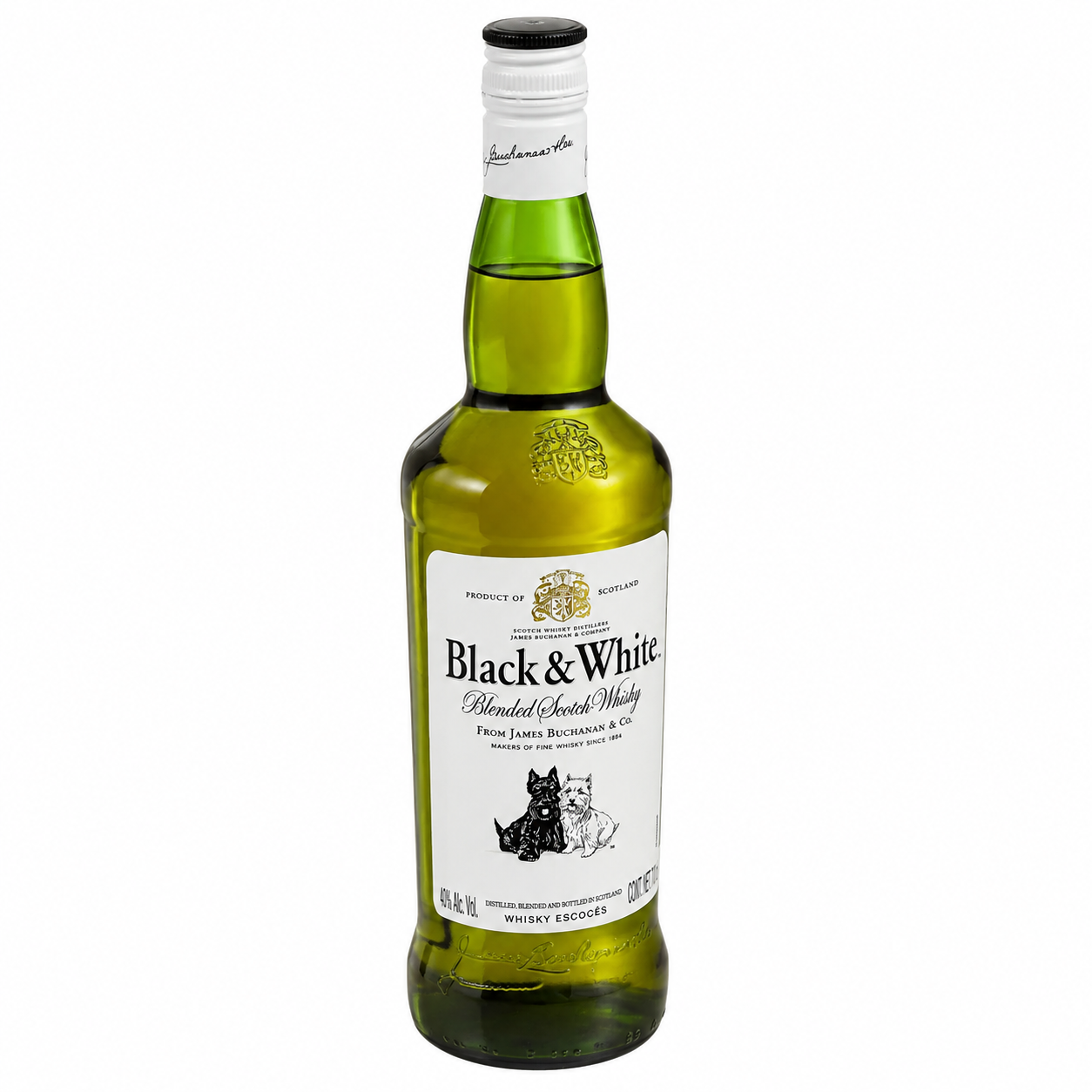 Pack de 6 Piezas de Whisky Black & White 700 ml | Whisky Escocés Original | Trento Cocinas