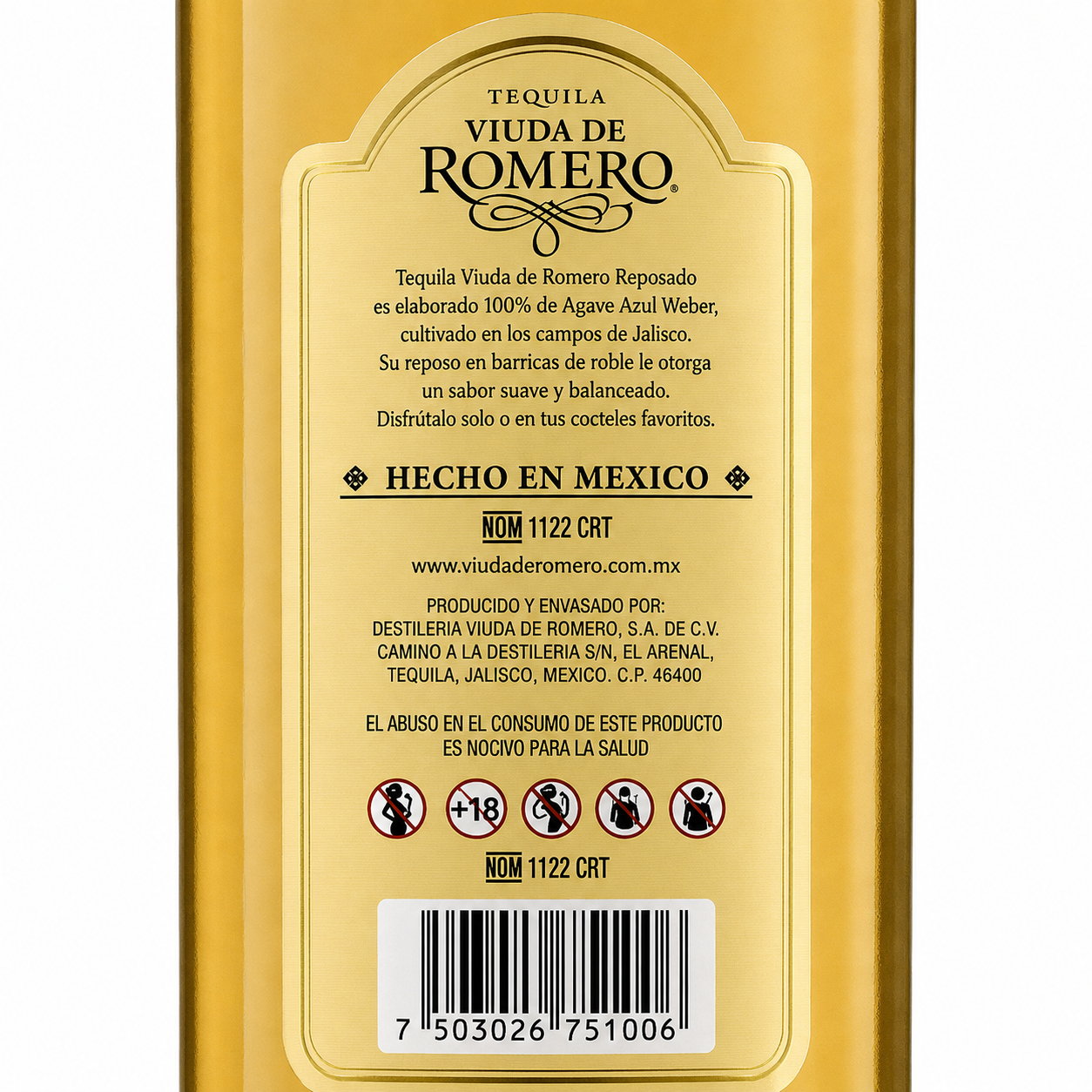 Pack de 12 Tequila Viuda de Romero Reposado 1 L | Trento Cocinas