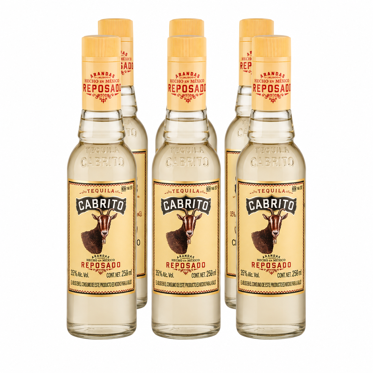 Pack de 6 Tequila Cabrito Reposado 250 ml | Trento Cocinas