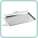 BUFFETWARE DS0365 CHAROLA PANADERA RECTANGULAR 45X65 CM PERFORADA ALUMINIO