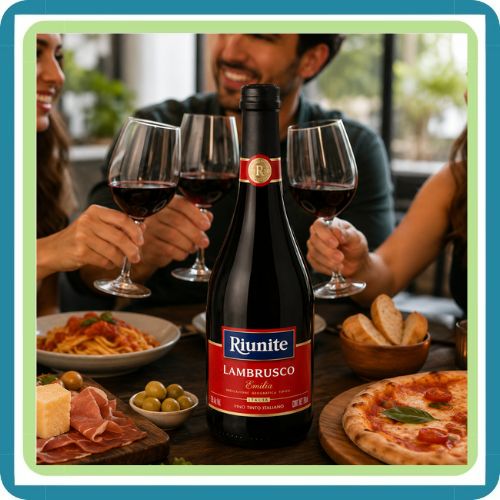 Caja de 12 Vino Tinto Riunite Lambrusco 750 ml Italiano | Trento Cocinas