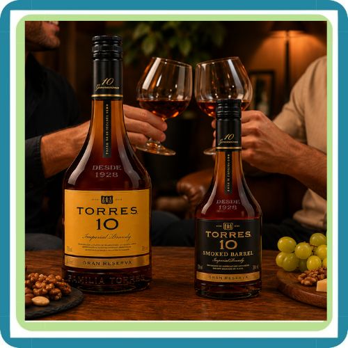 Brandy Torres 10 700 ml + Torres 10 Smoked Barrel 350 ml | Pack Original | Trento Cocinas
