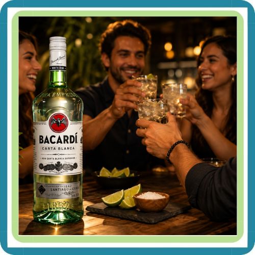 Pack de 4 Ron Bacardí Carta Blanca 980 ml | Ron Blanco Original | Trento Cocinas