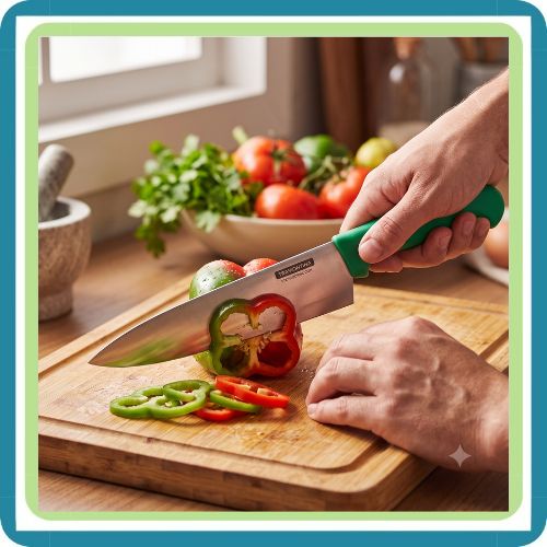 Cuchillo Chef 10 Pulgadas Mango Polipropileno Verde | Trento Cocinas