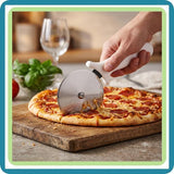Cortador de Pizza 10 cm Acero Inoxidable Mango Blanco | Cortapizza Profesional