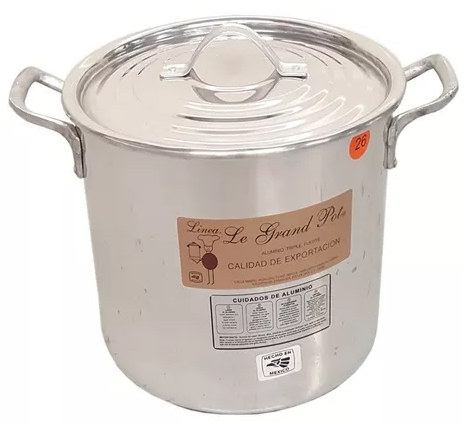 GRAND POT ALOL22TF OLLA ALTA RECTA NO. 22/ 8.3 L ALUMINIO TRIPLE FUERTE