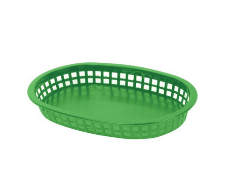BUFFETWARE CANASTILLAS OVALADAS 27X17.5 CM PLASTICO COLORES (12 PZS)